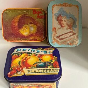 3/$15 Vintage Small Advertising Tins